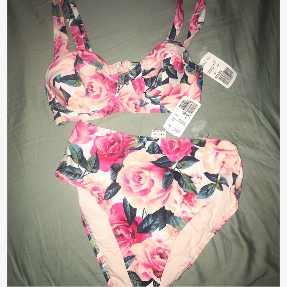 Floral high waisted bikini
